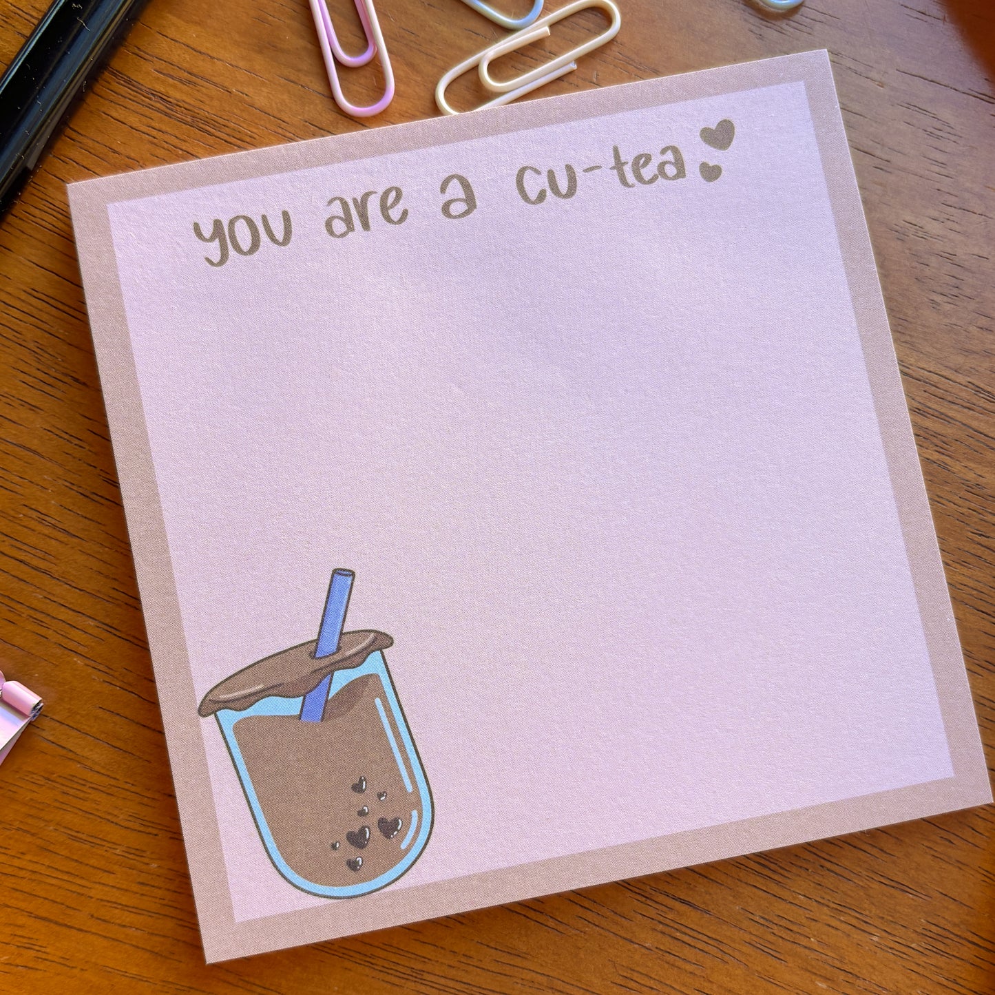 Bubble Tea Sticky Note Pad